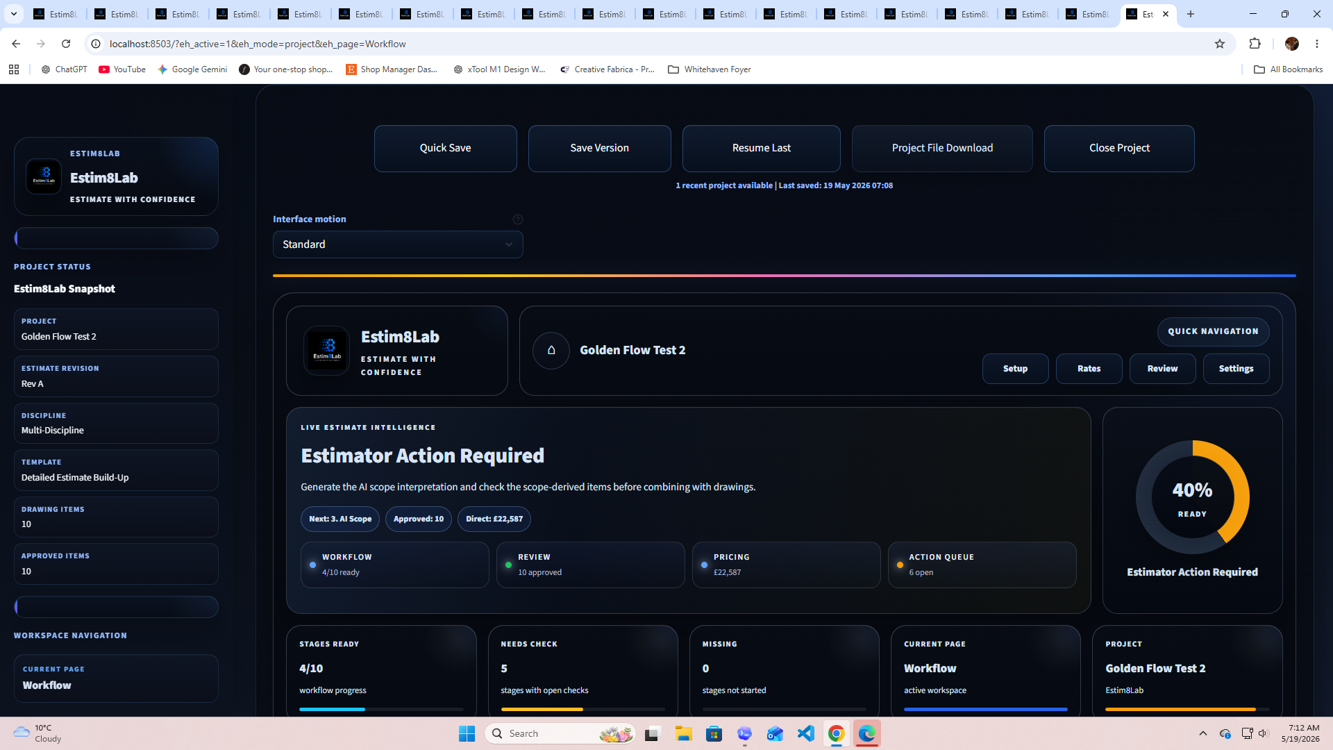 AI scope analysis in Estim8Lab